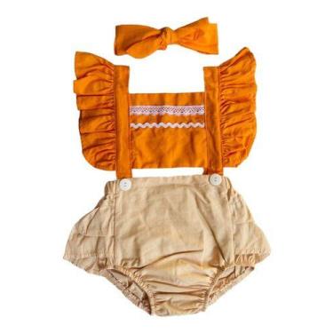 Imagem de Jardineira Romper Roupa De Bebe Body Mesversario Moana Baby - Mimos da