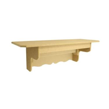 Imagem de Prateleira Com Varão e Fundo Trabalhado M 60x20x19 Mdf Madeira - Ataca