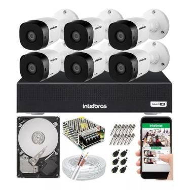 Imagem de Kit Cftv 6 Câmeras Multi Hd Dvr 8 Canais Intelbras 1108