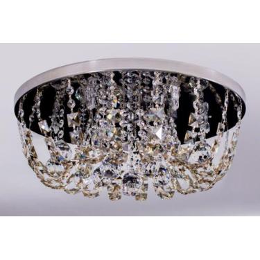 Imagem de Lustre Plafon Cristal 45cm Redondo Ambar Champanhe 613/45 - IluminaMun