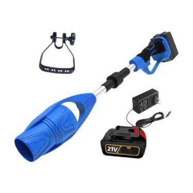 Imagem de Baoblaze Soprador de folhas sem fio, portátil, alta velocidade, elétrico, soprador de neve, para depósito, gramado ao ar livre, paisagismo, pátio, Azul