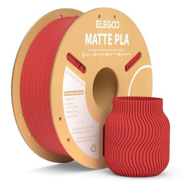 Imagem de ELEGOO Filamento Matte Pla Vermelho Rubi 1Kg, Precisão Dimensional do Filamento de Impressora 3D de 1,75Mm +/- 0,02Mm, Carretel de Carboard de 1Kg (2,2Lbs) para A Maioria Das Impressoras 3D Fdm