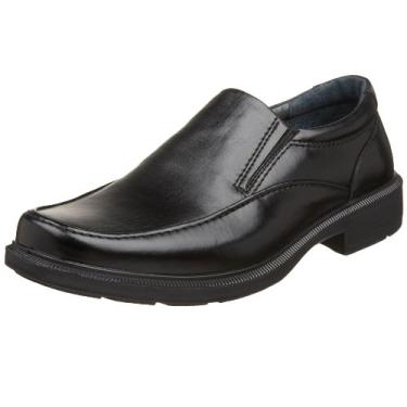 Imagem de Deer Stags Mocassim masculino Brooklyn acolchoado de couro confortável casual sem cadarço, Preto, 9 Wide