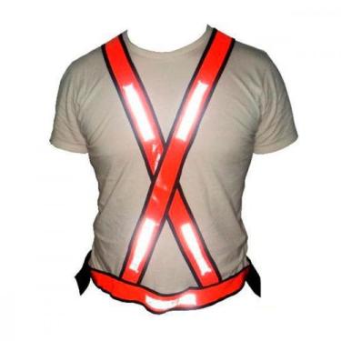 Imagem de Colete X Para Sinalizacao Noturno Laranja Nikokit