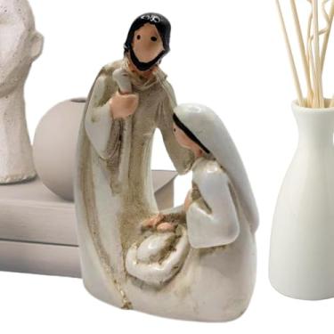 Imagem de Estatueta da Sagrada Família de Natal, Ornamentos de Estatueta da Sagrada Família | Estatuetas de Natal em resina de natividade, enfeites de mesa | Pequena estátua interna de decoração de casa religio