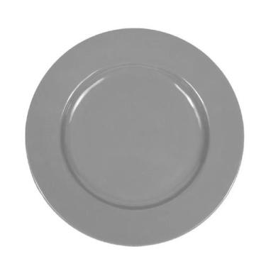 Imagem de Prato em Melamina Cinza 25,5cm Buffet Restaurante Hotel - Fx