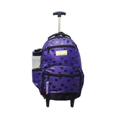 Imagem de Mochila Estampada Delicada Rodinhas Feminina Adulto Juvenil - Denlex