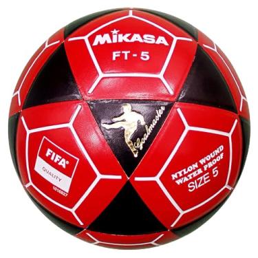 Imagem de MIKASA Bola de futebol FT5 Goal Master, preto/vermelho, tamanho 5