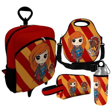 Imagem de Kit Escolar Infantil Mochila de Rodinha + Lancheira Térmica + Necessaire Plus + Squeeze de Alumíni-Unissex