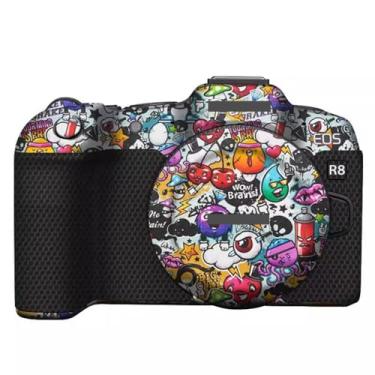 Imagem de Película protetora de vinil para câmera mirrorless com textura premium ultrafina para Canon EOS R8 EOSR8 (Graffiti White)