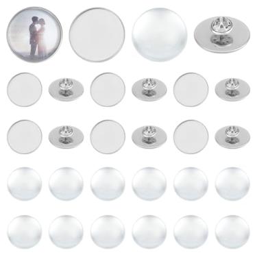 Imagem de DELORIGIN 12 conjuntos de amuletos de foto de buquê de lapela prendedor de gravata buquê de casamento berloques de foto memorial de aço inoxidável prata redondos pingentes de memória DIY molduras para