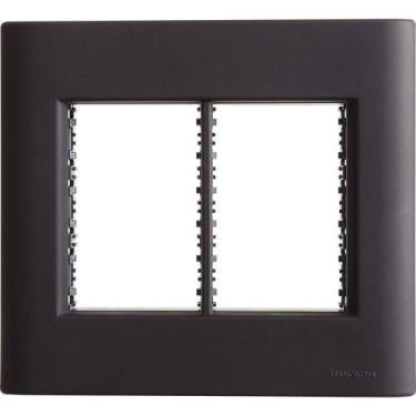 Imagem de Placa 6 Postos 4x4 Tramontina Giz Preta Soft Touch Suporte Tramontina
