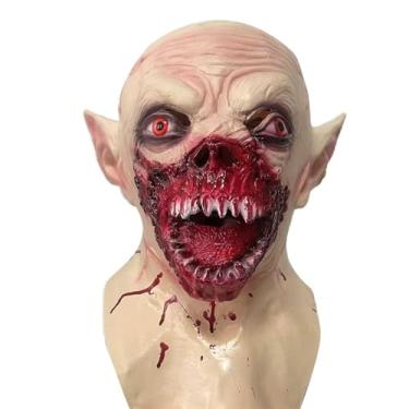 Imagem de Grymthvz Máscara de vampiro assustador, para adultos, monstro demônio, zumbi, cosplay, máscara de cabeça para festas de Halloween