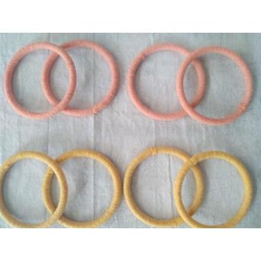 Imagem de   argolas encapada n100mm 4  marela 4 salmao - Armarinhos