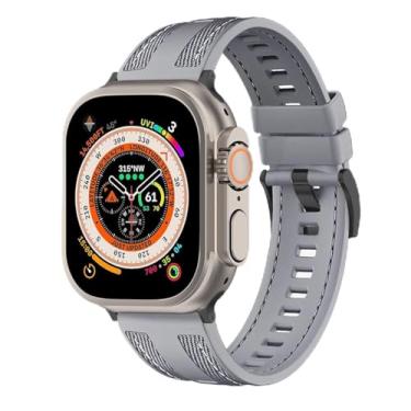 Imagem de FAGWIG Pulseira esportiva trançada de nylon de silicone compatível com Apple Watch séries 10, 9, 8, 7, 6, 5, 4, 3, 2 e 1, Ultra, 2 mulheres, para Apple Watch de 49 mm, 46 mm, 45 mm, 44 mm, 42 mm, 41