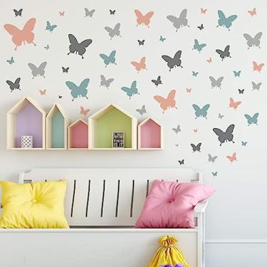Imagem de Adesivo de Parede Quarto de Menina Borboletas Coloridas 55un