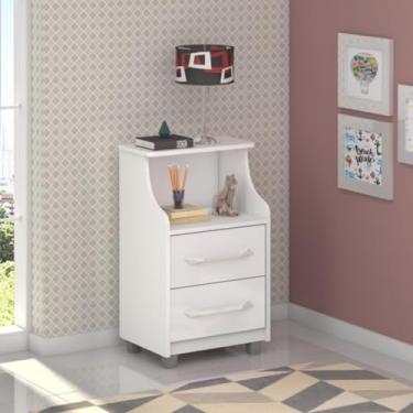 Imagem de Mesa Multiuso Topázio c/ 2 Gavetas em MDF p/Estudos, Quartos e Escritório - Branco