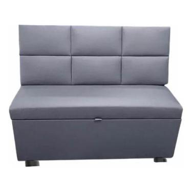 Imagem de Conjunto Canto Alemão Baú Encosto Ripado material sintético 90cm - Gen