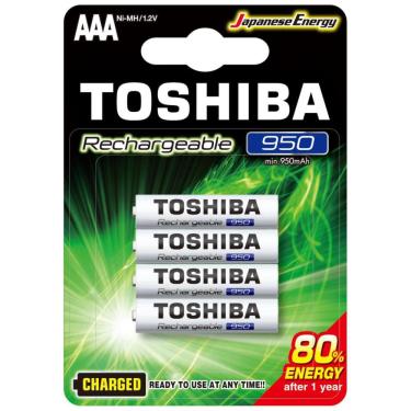 Imagem de Pilha Recarregável Toshiba aaa 1,2V 950mAh Com 4 unidades TNH3GAE