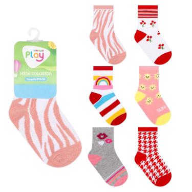 Imagem de Meia infantil colorida 31-34 feminina pimpolho
