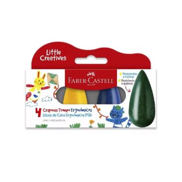 Imagem de Giz De Cera Ergonômico Pião Com 4 Cores Faber-Castell