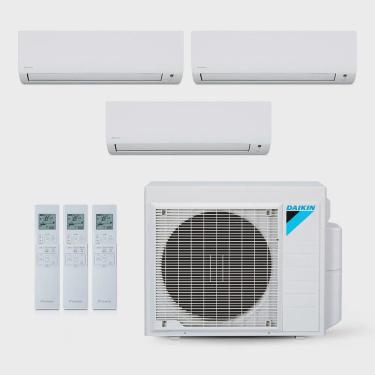 Imagem de Ar-Condicionado Multi Split Inverter Daikin 24.000 BTUs (1x Evap hw 9.000 + 1x Evap hw 12.000 + 1x Evap hw 18.000) Quente/Frio 220V