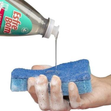 Imagem de Kit Detergente + Esponja Lava Louça Esfrebom Neutro 400 ml