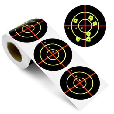 Imagem de Alvos de tiro, adesivos de alvos de respingo de 7,6 cm, 250 peças, alvos autoadesivos para alcance de tiro, alvos de papel reativo para arma, alvos para airsoft, rifle, prática de tiro de pistola