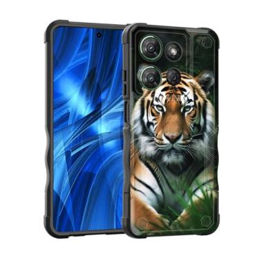 Imagem de EFGWSDER Capa para Moto G 5G 2025, [camada dupla] [proteção contra quedas de grau militar de 3,5 m] Capa resistente à prova de choque para Motorola Moto G 5G 2025 de 6,7 polegadas, Tigres de Bengala