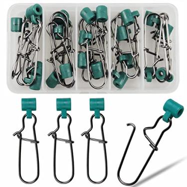 Imagem de Sinker de pesca Slide Linha de pesca Slider Sinker Clipes de pressão Pesados Swivels Deslizantes Sinker Weights Conector Água Salgada Surfe Pesca Pesca Catfish Bottom Rig Fish Finder Rig (20 peças