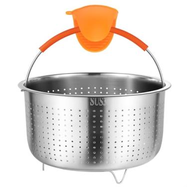 Imagem de GREATLINK Cesta Para Vapor De Alimentos Acessórios Panela Instantânea, Vaporizador Bolinhos Massa Aço Inoxidável Vegetais, Peixes, Frutos Do Mar, Ovos, Massas (8 Qt)