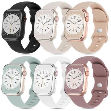 Imagem de Pulseiras esportivas de silicone compatíveis com o Apple Watch, pacote