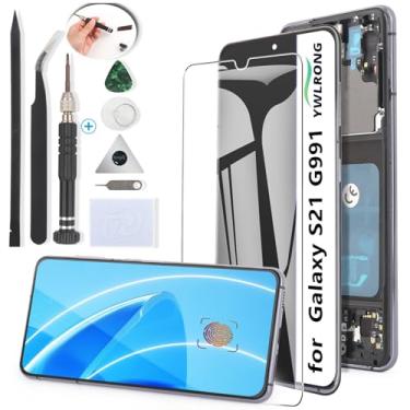 Imagem de Tela OLED de substituição para Samsung Galaxy S21 5G Display LCD Touch Screen Digitalizador para Samsung S21 5G G991 SM-G991U SM-G991B com ferramentas (suporte para impressão digital, moldura preta