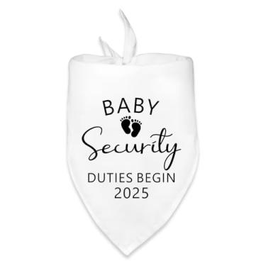 Imagem de Bandana de cachorro anúncio de gravidez vestuário e acessórios deveres de segurança do bebê início 2025 lenço bandana para cachorro de estimação revelar foto adereço gravidez bebê em breve anúncio