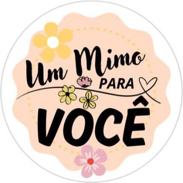 Imagem de 50 100 150 200 unidades adesivo etiqueta tag redondo 3,5 cm um mimo pr