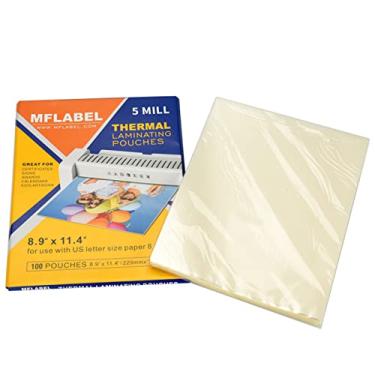 Imagem de MFLABEL Bolsas de laminação térmica, 21 x 29 cm, folhas laminadoras de papel plástico laminado térmico transparente para fotos e desenhos para uso com laminadores térmicos, pacote com 30