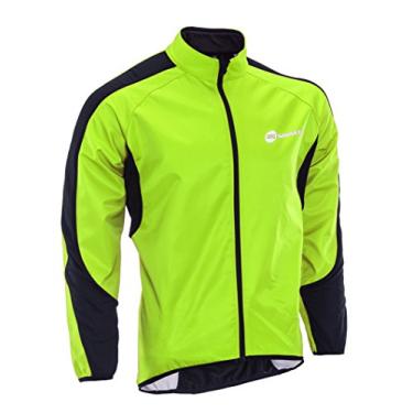 Imagem de Jaqueta térmica masculina de ciclismo à prova de vento, de lã, para bicicleta, impermeável, EUA GG, verde