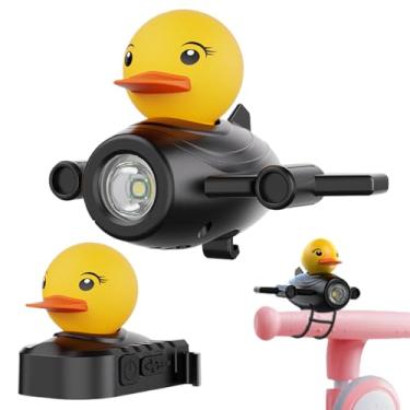 Imagem de Luzes Para Bicicleta Dianteira E Traseira - Kit De Lanterna Traseira Duck | Farol E Luz Traseira LED Impermeável Com Buzina Para Ciclismo Noturno Homens E Mulheres