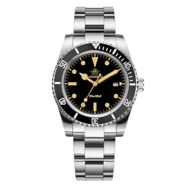 Imagem de ADDIESDIVE Relógio masculino de mergulho de 12 mm K1 com bisel de cerâmica bidirecional de vidro mineral 200 m, à prova d'água, retrô, luminoso, com pulseira de aço inoxidável