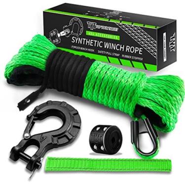 Imagem de Kit de corda de guincho TYT sintético 6 mm x 15 m 4x4 Off-Road 4x4