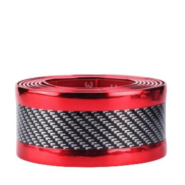 Imagem de Capa de Acabamento do Peitoril Porta do Carro Estilo Fibra de Carbono, Adesivo Vermelho de 5 Cm X 1 M para a Maioria Dos Caminhões, Veículos Off-road, Material de PC, Sem