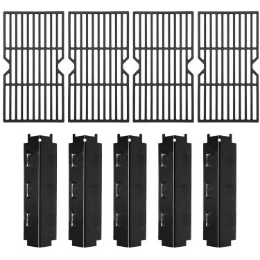 Imagem de Criditpid Peças de reposição para churrasqueira Charbroil 463230515 463239915 463230514, protetores de placa térmica de aço de porcelana, grades de ferro fundido para Char-broil 463230512 463230513