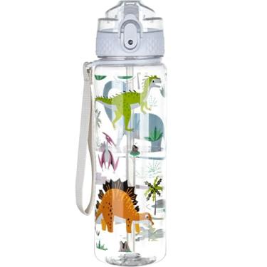 Imagem de OLDLEY Garrafa de água infantil de 500 ml para meninas escolares e meninos, garrafa de água com canudo de silicone, Tritan à prova de vazamento, livre de BPA, garrafas de água reutilizáveis para
