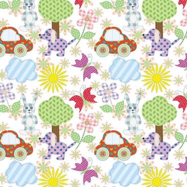 Imagem de Papel Parede Adesivo Colorido Animais Infantil Bebê Adesivo