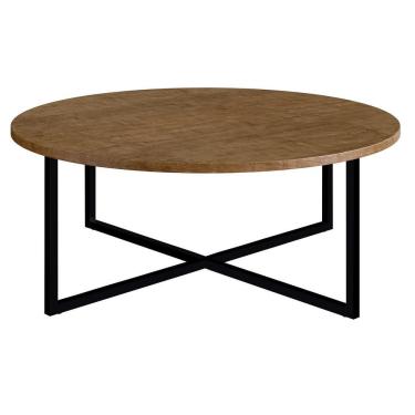 Imagem de Mesa De Centro Redonda Baixa Volpi 27856 Vermont Base Preta - Artesano