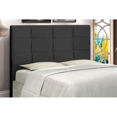 Imagem de Cabeceira Style Estofada Com Botão de Tecido para Cama Box Casal Queen Size 164Cm Preto - 