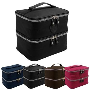 Imagem de Bolsa Térmica Lancheira Dupla para Marmita, 2 Compartimentos com Zíper para Trabalho Academia Escola e Passeios Premium (Preto)