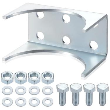 Imagem de Zonon Suporte adaptador de poste redondo de 10 cm Suporte de montagem de poste de aço galvanizado para poste de aço redondo compatível com Ghost Controls Suporte de poste traseiro para sistemas de