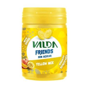 Imagem de Pastilhas Valda Friends Sabor Frutas Amarelas Mentoladas - Pote 6x50g