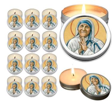 Imagem de 10 Velas Aromaticas Lembrancinhas Santa Mãe Rainha na Latinha Decoraçã